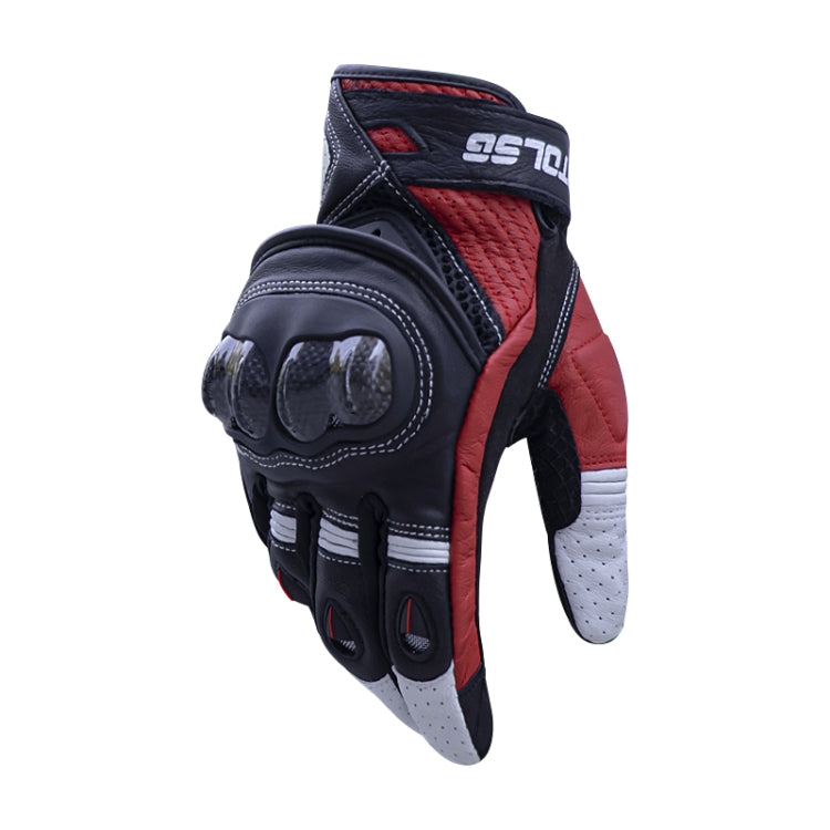 Une paire de gants de moto en cuir véritable avec jointures dures en fibre de carbone, écran tactile, XL, XXL