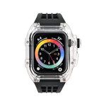 Boîtier de bracelet transparent en caoutchouc fluoré, pour Apple Watch Series 8&7 45mm, pour Apple Watch Series 8&7 45mm/SE 2&6&SE&5&4 44mm