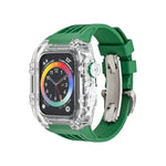 Boîtier de bracelet transparent en caoutchouc fluoré, pour Apple Watch Series 8&7 45mm, pour Apple Watch Series 8&7 45mm/SE 2&6&SE&5&4 44mm