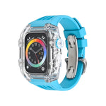 Boîtier de bracelet transparent en caoutchouc fluoré, pour Apple Watch Series 8&7 45mm, pour Apple Watch Series 8&7 45mm/SE 2&6&SE&5&4 44mm