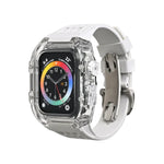 Boîtier de bracelet transparent en caoutchouc fluoré, pour Apple Watch Series 8&7 45mm, pour Apple Watch Series 8&7 45mm/SE 2&6&SE&5&4 44mm