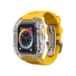 Boîtier de bracelet transparent en caoutchouc fluoré, pour Apple Watch Series 8&7 45mm, pour Apple Watch Series 8&7 45mm/SE 2&6&SE&5&4 44mm