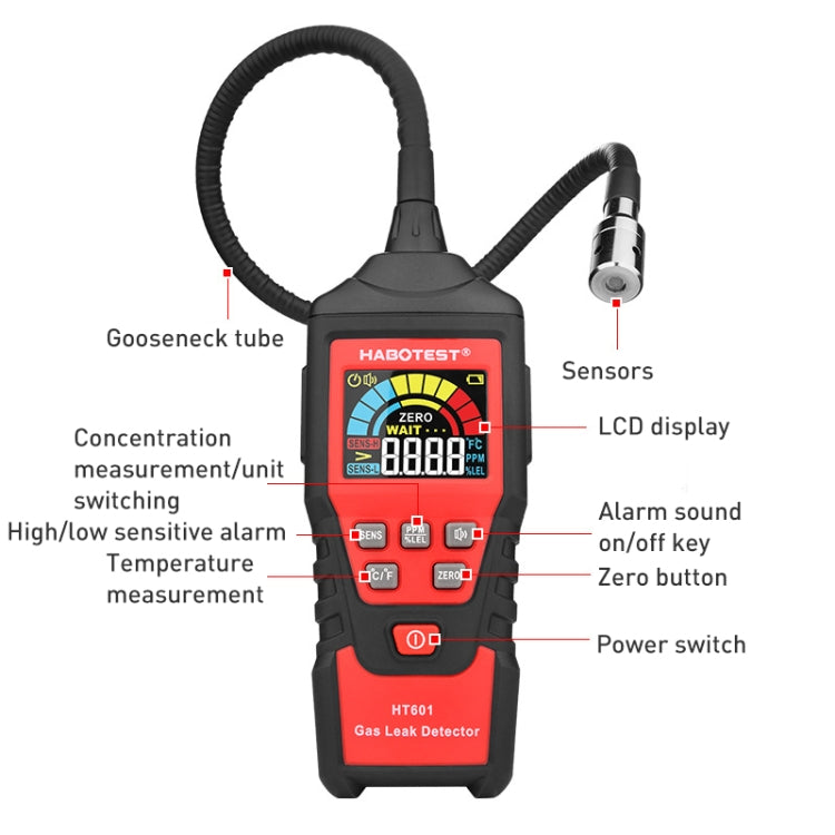 Détecteur de gaz combustible HABOTEST HT601A modèle à batterie, HT601A