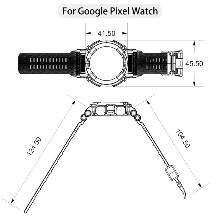 Bracelet de montre intégré trois-preuves de couleur unie, pour Google Pixel Watch