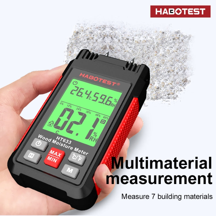 Détecteur d'humidité du bois numérique multifonction portable HABOTEST HT633, HT633
