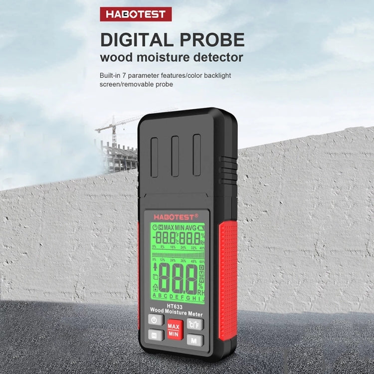 Détecteur d'humidité du bois numérique multifonction portable HABOTEST HT633, HT633