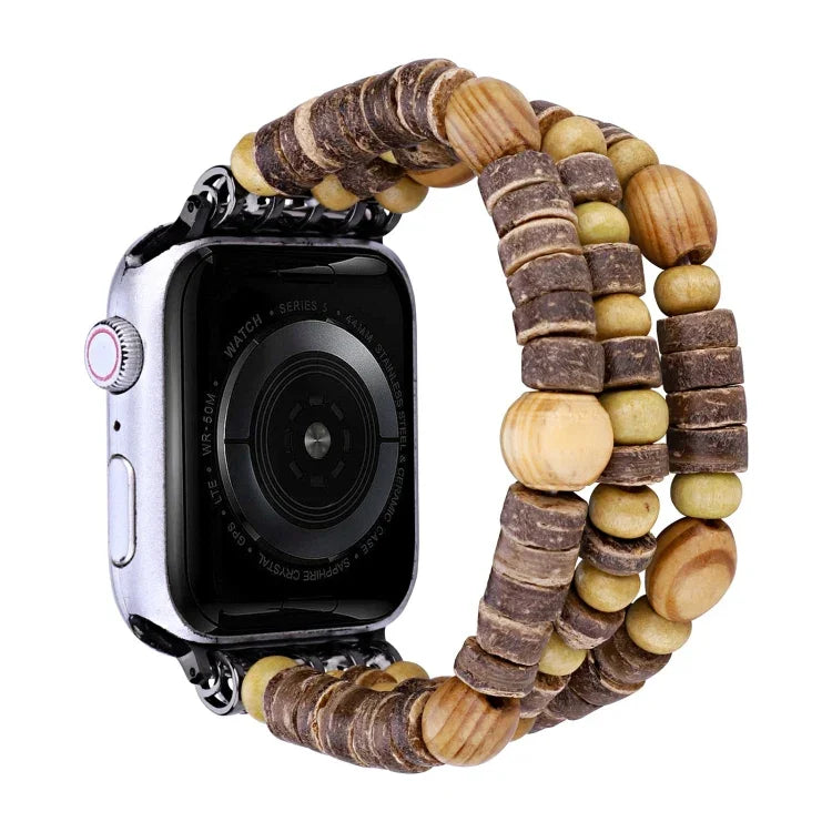 Bracelet de montre en perles de bois, Pour Apple Watch Ultra 49 mm / Series 8&7 45 mm, Pour Apple Watch Series 8&7 41 mm