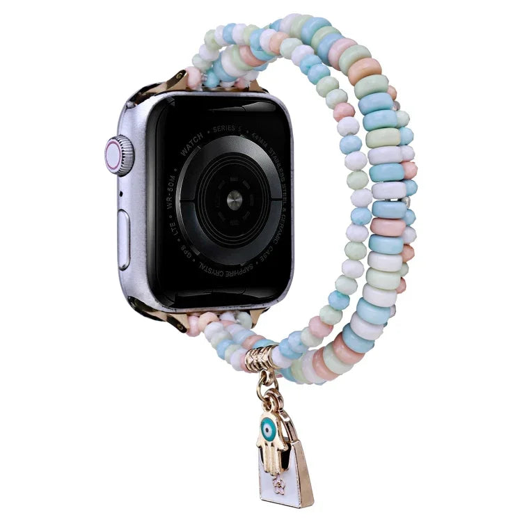 Bracelet de montre 3 rangs de perles, pour Apple Watch Ultra 49 mm / Series 8&7 45 mm, pour Apple Watch Series 8&7 41 mm