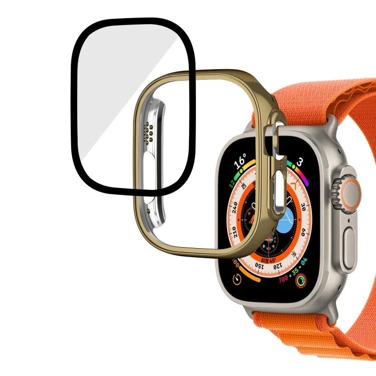 Boîtier de montre intégral en verre trempé PC brillant plaqué, pour Apple Watch Ultra 3 / 2 / 1 49mm