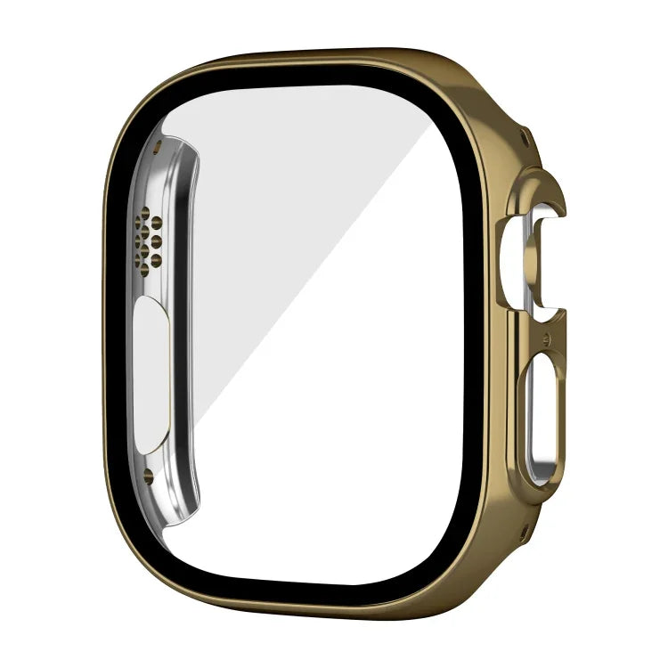 Boîtier de montre intégral en verre trempé PC brillant plaqué, pour Apple Watch Ultra 3 / 2 / 1 49mm