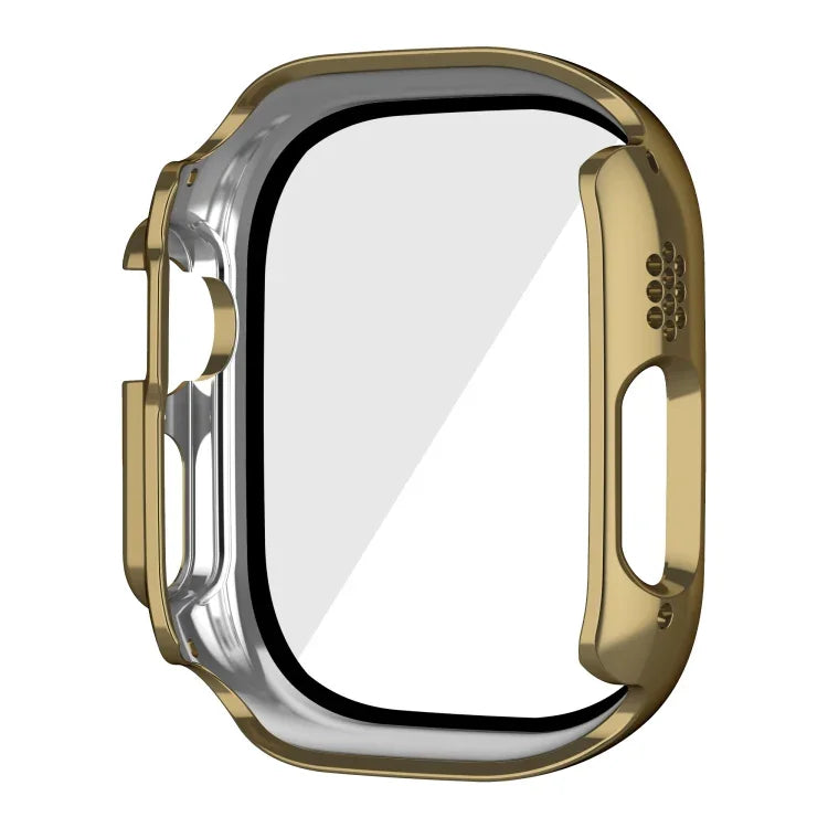 Boîtier de montre intégral en verre trempé PC brillant plaqué, pour Apple Watch Ultra 3 / 2 / 1 49mm