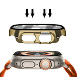 Boîtier de montre intégral en verre trempé PC brillant plaqué, pour Apple Watch Ultra 3 / 2 / 1 49mm