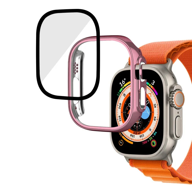 Boîtier de montre intégral en verre trempé PC brillant plaqué, pour Apple Watch Ultra 3 / 2 / 1 49mm