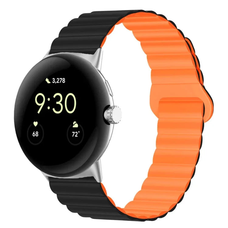 Bracelet de montre en silicone magnétique avec boucle inversée, pour Google Pixel Watch 4 / 3 / 2 / 1 41mm