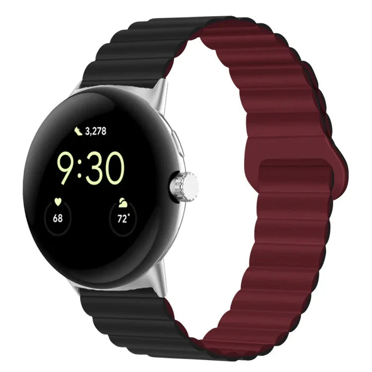 Bracelet de montre en silicone magnétique avec boucle inversée, pour Google Pixel Watch 4 / 3 / 2 / 1 41mm