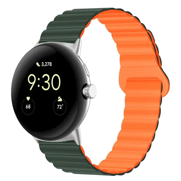 Bracelet de montre en silicone magnétique avec boucle inversée, pour Google Pixel Watch 4 / 3 / 2 / 1 41mm