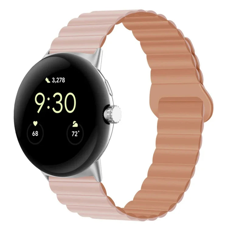 Bracelet de montre en silicone magnétique avec boucle inversée, pour Google Pixel Watch 4 / 3 / 2 / 1 41mm