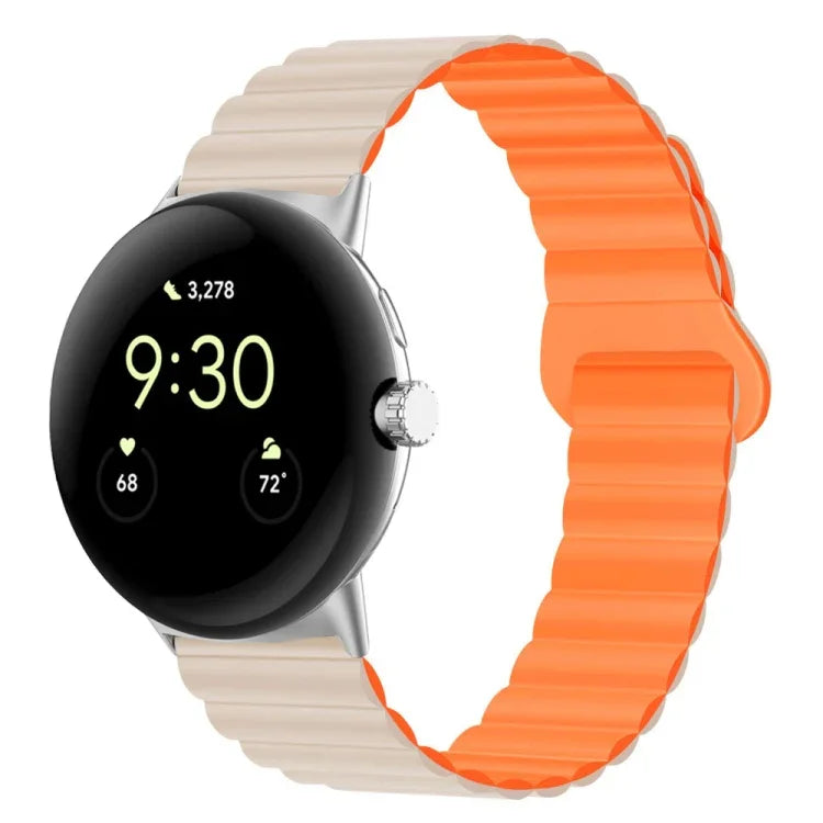 Bracelet de montre en silicone magnétique avec boucle inversée, pour Google Pixel Watch 4 / 3 / 2 / 1 41mm