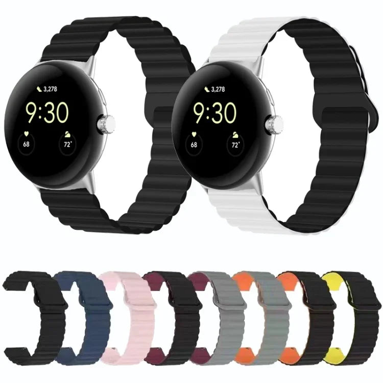 Bracelet de montre en silicone magnétique avec boucle inversée, pour Google Pixel Watch 4 / 3 / 2 / 1 41mm