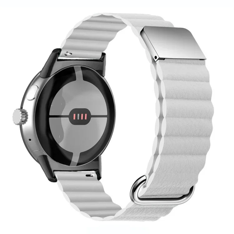 Bracelet de Montre en Cuir Véritable Magnétique à Boucle Inversée, Pour Google Pixel Watch 4 / 3 / 2 / 1 41mm