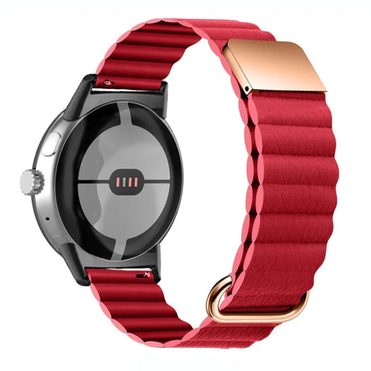 Bracelet de Montre en Cuir Véritable Magnétique à Boucle Inversée, Pour Google Pixel Watch 4 / 3 / 2 / 1 41mm