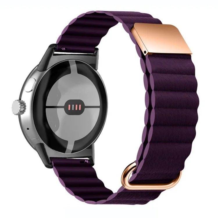 Bracelet de Montre en Cuir Véritable Magnétique à Boucle Inversée, Pour Google Pixel Watch 4 / 3 / 2 / 1 41mm