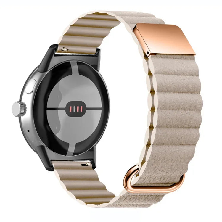 Bracelet de Montre en Cuir Véritable Magnétique à Boucle Inversée, Pour Google Pixel Watch 4 / 3 / 2 / 1 41mm