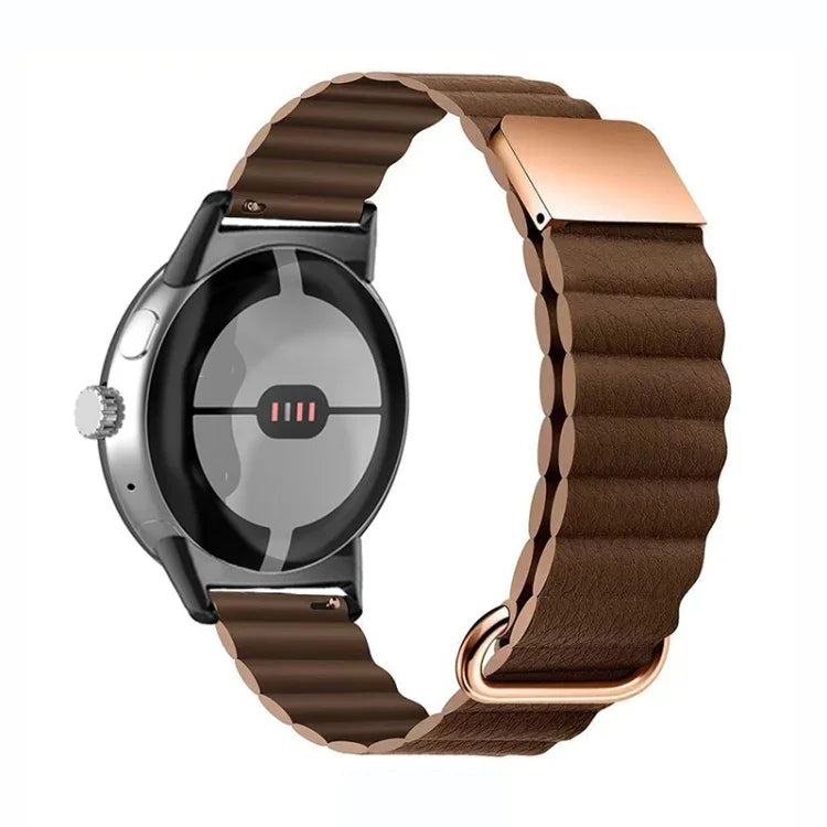 Bracelet de Montre en Cuir Véritable Magnétique à Boucle Inversée, Pour Google Pixel Watch 4 / 3 / 2 / 1 41mm