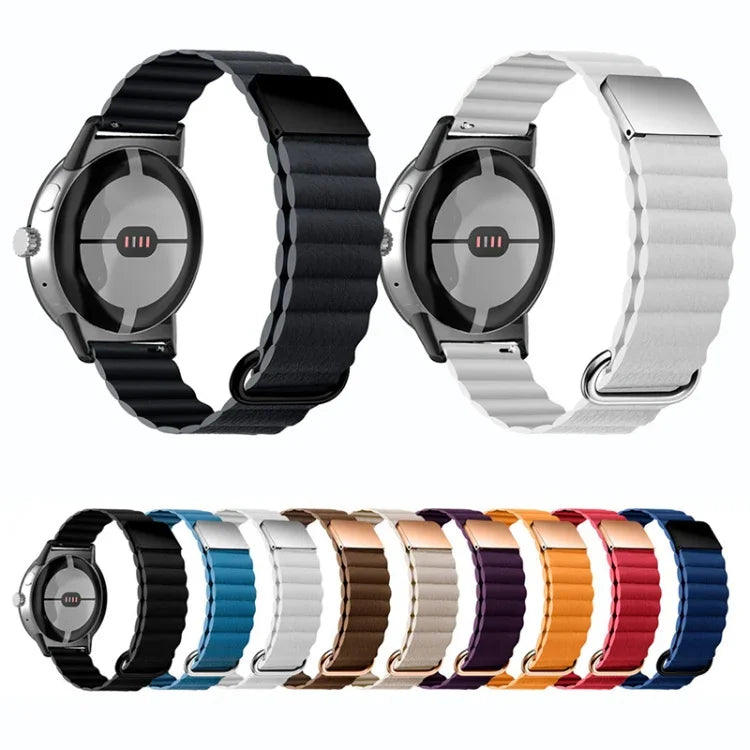 Bracelet de Montre en Cuir Véritable Magnétique à Boucle Inversée, Pour Google Pixel Watch 4 / 3 / 2 / 1 41mm