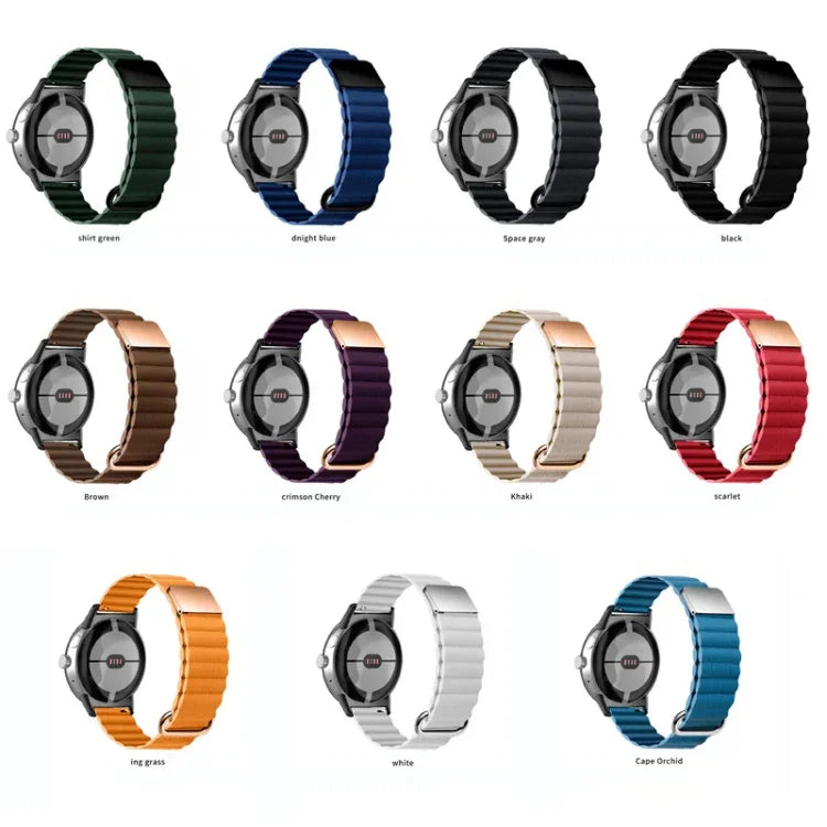 Bracelet de Montre en Cuir Véritable Magnétique à Boucle Inversée, Pour Google Pixel Watch 4 / 3 / 2 / 1 41mm