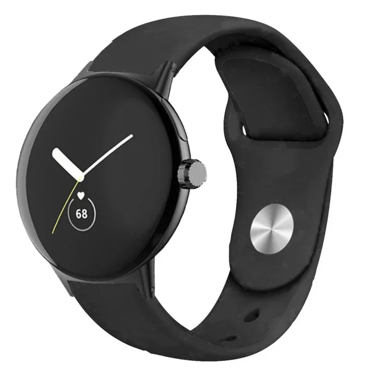 Bracelet de montre en silicone à boucle inversée de couleur unie, pour Google Pixel Watch 4 / 3 / 2 / 1 41 mm