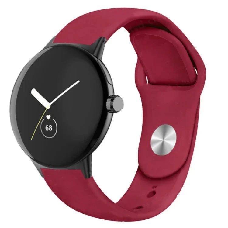 Bracelet de montre en silicone à boucle inversée de couleur unie, pour Google Pixel Watch 4 / 3 / 2 / 1 41 mm
