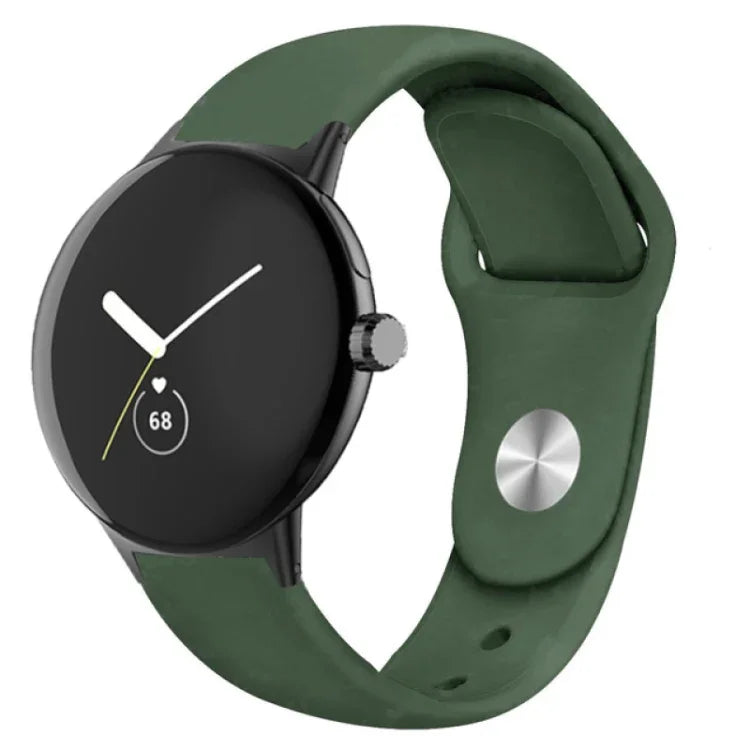 Bracelet de montre en silicone à boucle inversée de couleur unie, pour Google Pixel Watch 4 / 3 / 2 / 1 41 mm