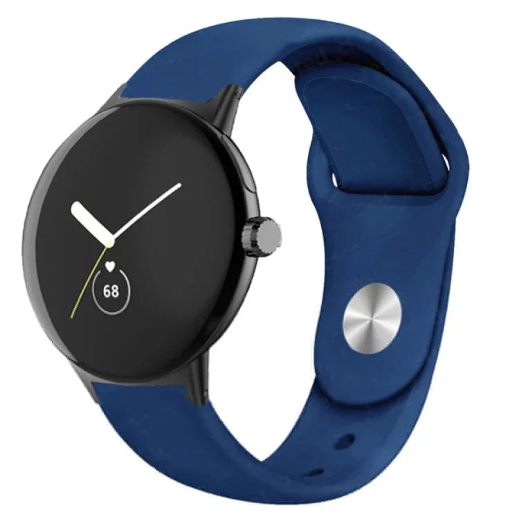 Bracelet de montre en silicone à boucle inversée de couleur unie, pour Google Pixel Watch 4 / 3 / 2 / 1 41 mm