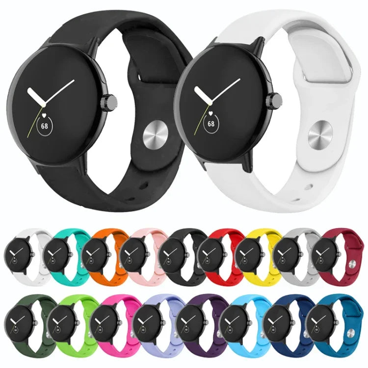 Bracelet de montre en silicone à boucle inversée de couleur unie, pour Google Pixel Watch 4 / 3 / 2 / 1 41 mm