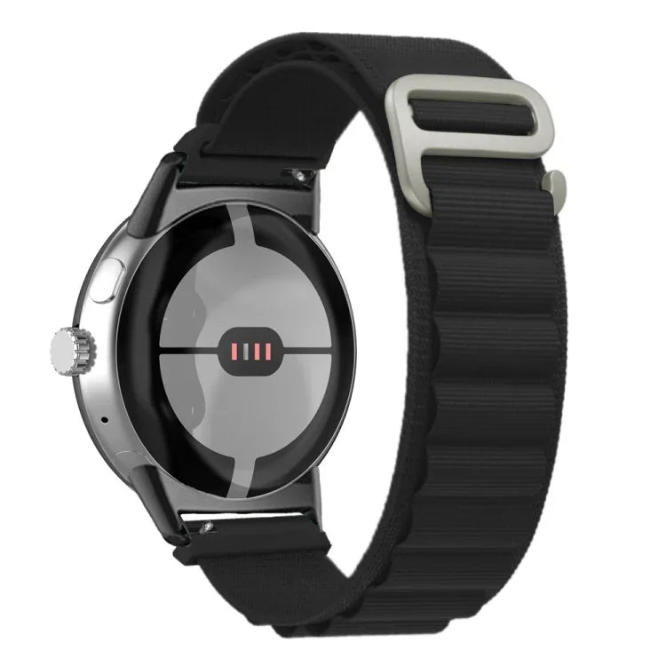 Bracelet de montre en nylon noir avec connecteur, pour Google Pixel Watch 4 / 3 / 2 / 1 41mm