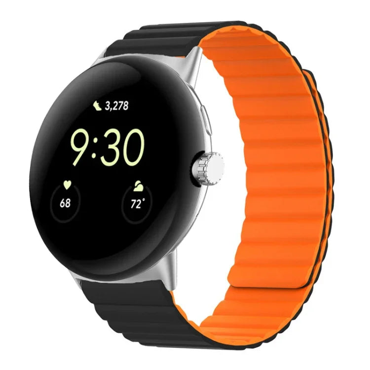 Bracelet de montre magnétique en silicone en deux sections, pour Google Pixel Watch 4 / 3 / 2 / 1 41mm
