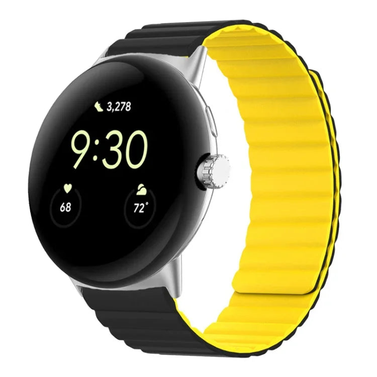 Bracelet de montre magnétique en silicone en deux sections, pour Google Pixel Watch 4 / 3 / 2 / 1 41mm