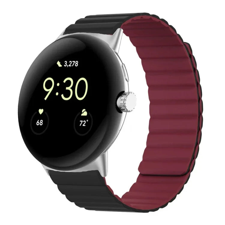 Bracelet de montre magnétique en silicone en deux sections, pour Google Pixel Watch 4 / 3 / 2 / 1 41mm