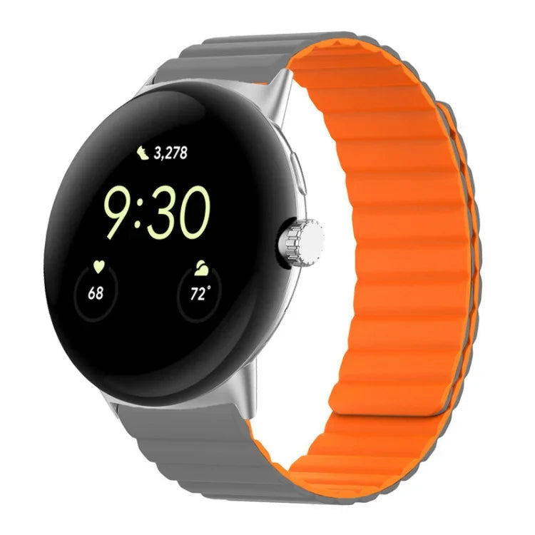 Bracelet de montre magnétique en silicone en deux sections, pour Google Pixel Watch 4 / 3 / 2 / 1 41mm