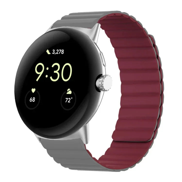 Bracelet de montre magnétique en silicone en deux sections, pour Google Pixel Watch 4 / 3 / 2 / 1 41mm