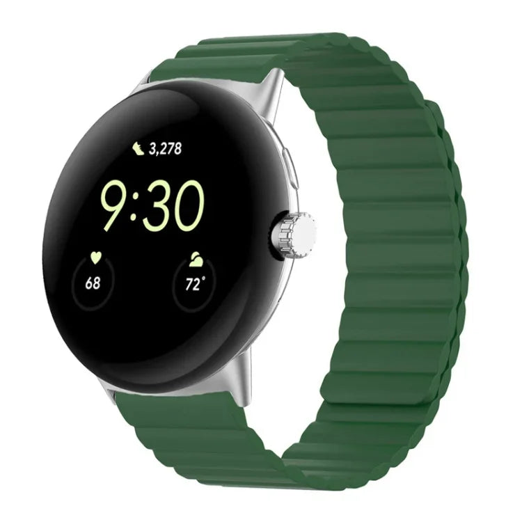 Bracelet de montre magnétique en silicone en deux sections, pour Google Pixel Watch 4 / 3 / 2 / 1 41mm
