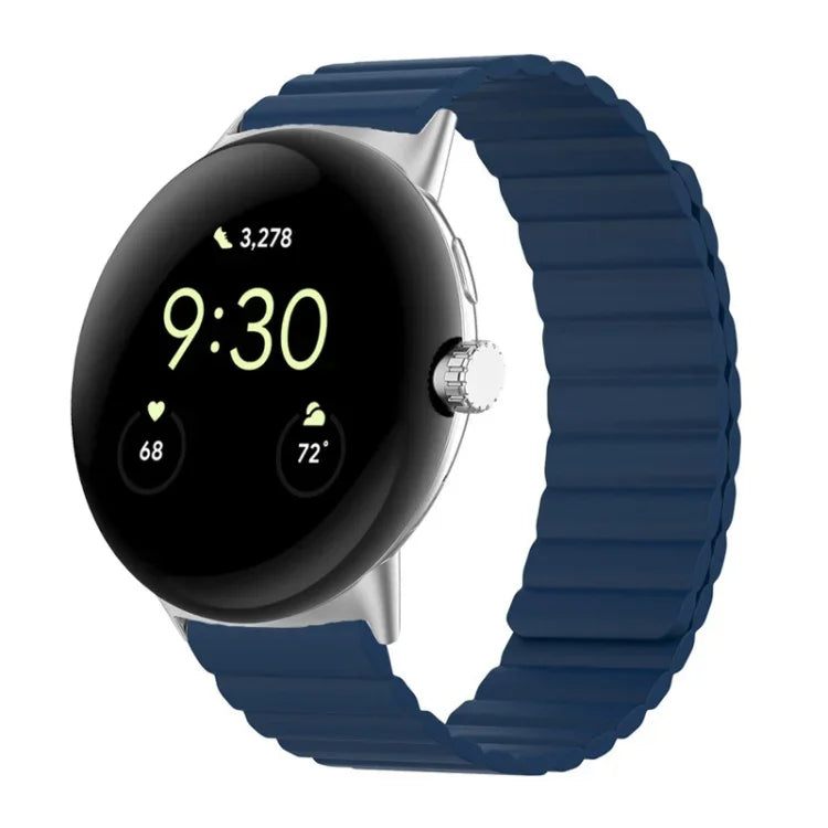Bracelet de montre magnétique en silicone en deux sections, pour Google Pixel Watch 4 / 3 / 2 / 1 41mm