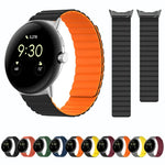 Bracelet de montre magnétique en silicone en deux sections, pour Google Pixel Watch 4 / 3 / 2 / 1 41mm