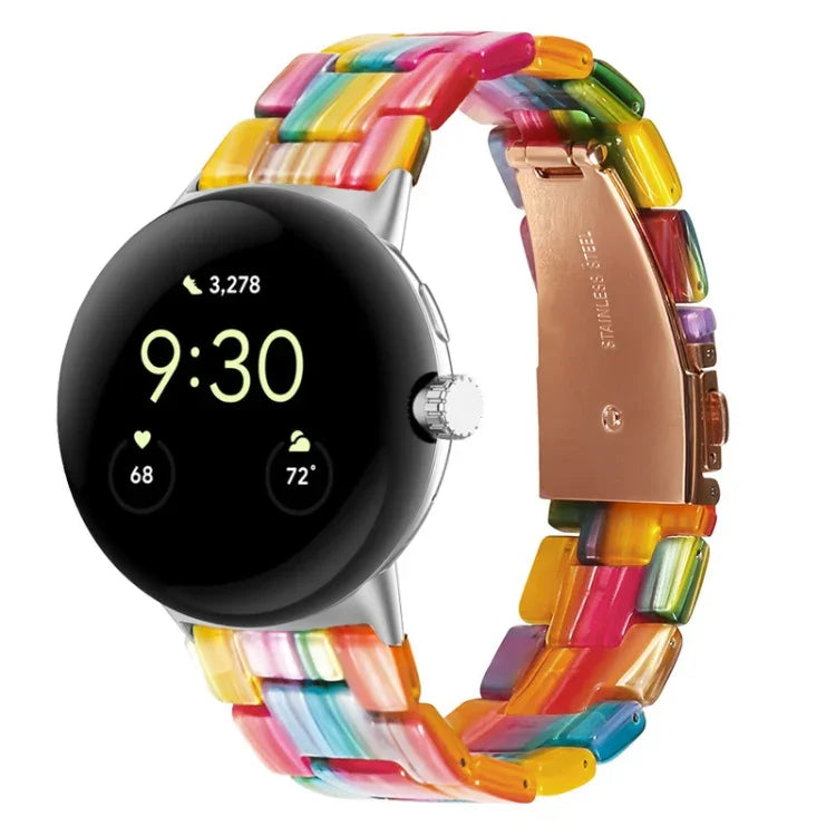 Bracelet de montre en résine à trois maillons, pour Google Pixel Watch 4 / 3 / 2 / 1 41mm