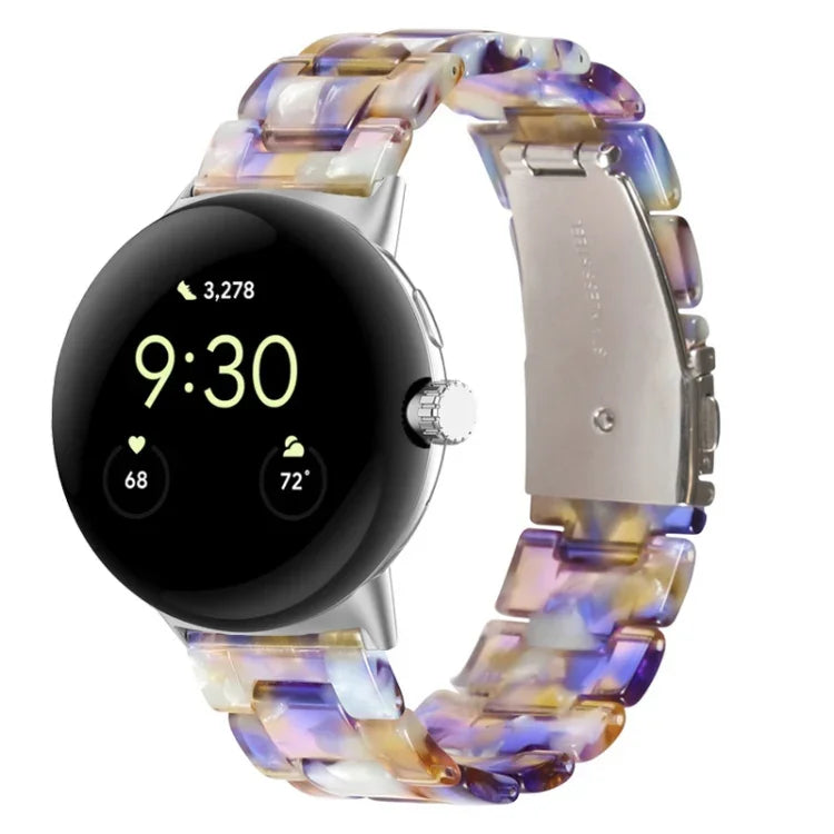 Bracelet de montre en résine à trois maillons, pour Google Pixel Watch 4 / 3 / 2 / 1 41mm