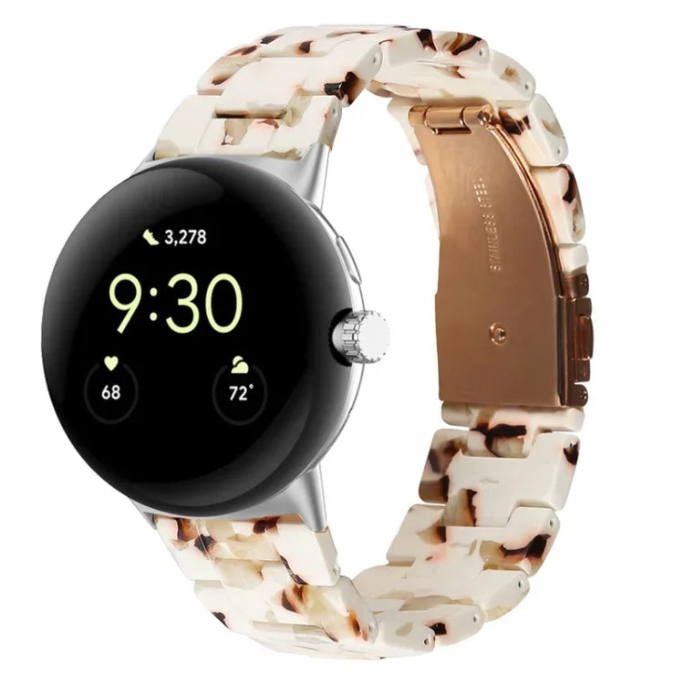 Bracelet de montre en résine à trois maillons, pour Google Pixel Watch 4 / 3 / 2 / 1 41mm