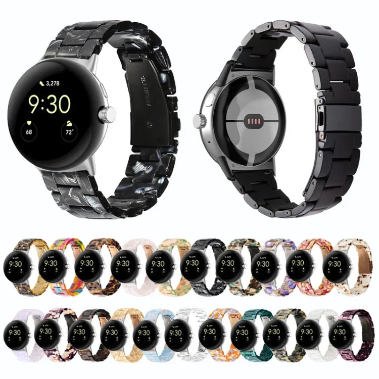 Bracelet de montre en résine à trois maillons, pour Google Pixel Watch 4 / 3 / 2 / 1 41mm
