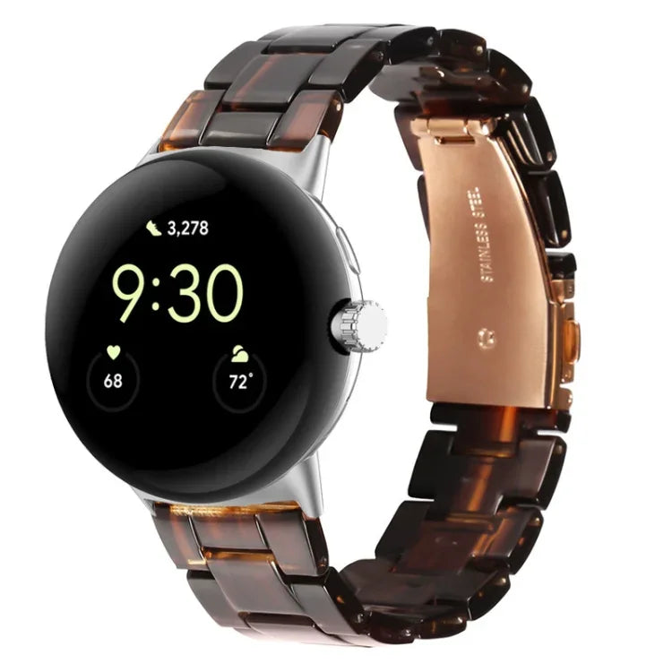 Bracelet de montre en résine à trois maillons, pour Google Pixel Watch 4 / 3 / 2 / 1 41mm