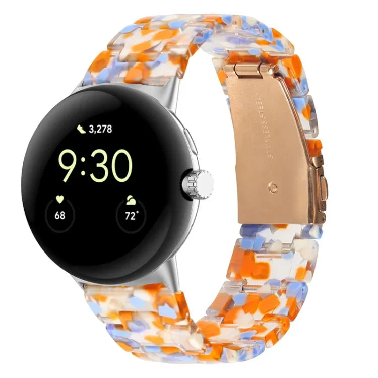 Bracelet de montre en résine à trois maillons, pour Google Pixel Watch 4 / 3 / 2 / 1 41mm